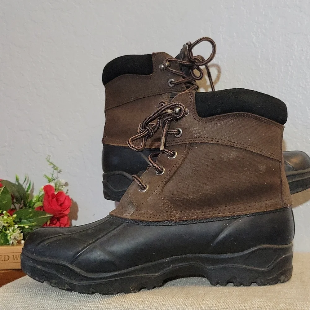 Leather Upper Rain Boot 10